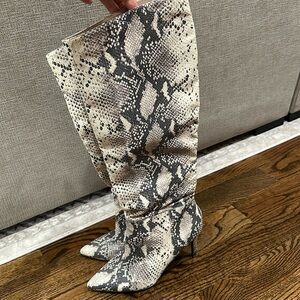 Steve Madden Snakeskin Pointed Toe High Heel Boots
